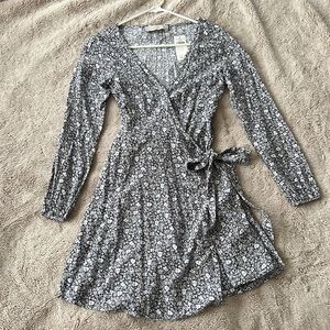 Abercrombie & Fitch Long Sleeve Wrap Dress with Tie